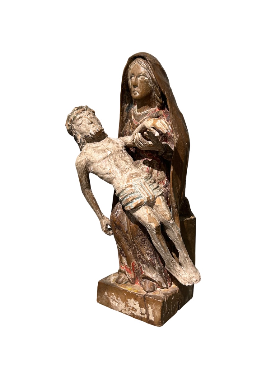 Pietà, 16th-17th Century, Carved Wood-photo-3