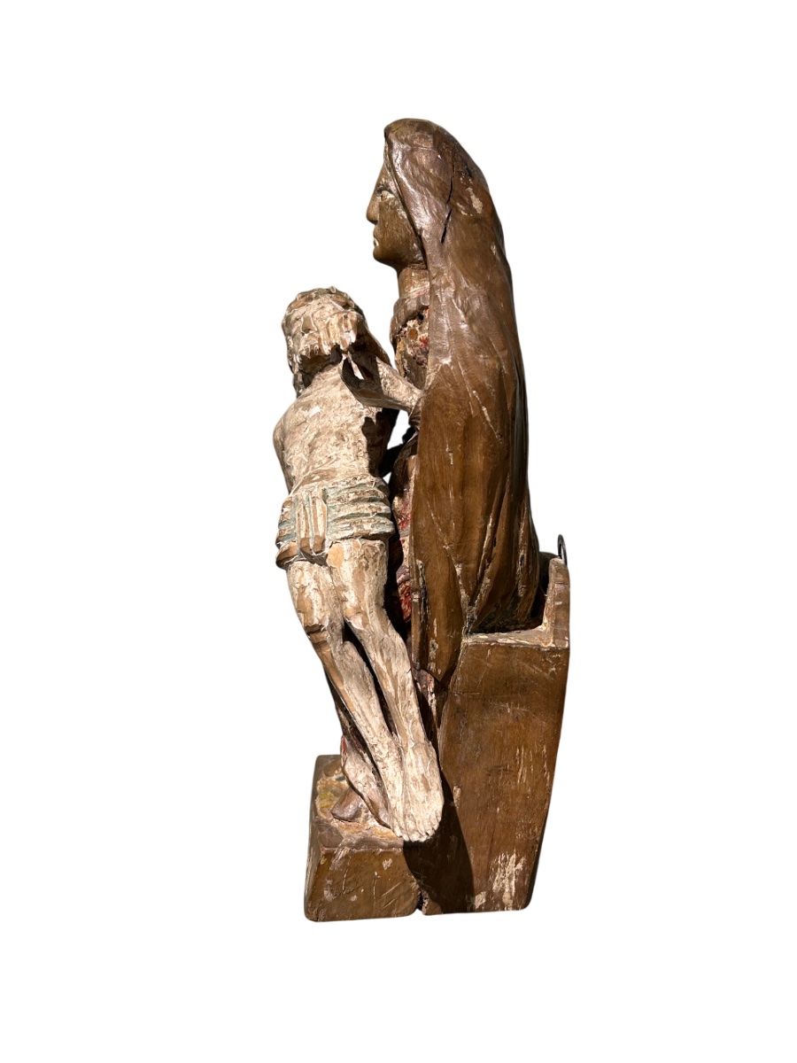 Pietà, 16th-17th Century, Carved Wood-photo-4