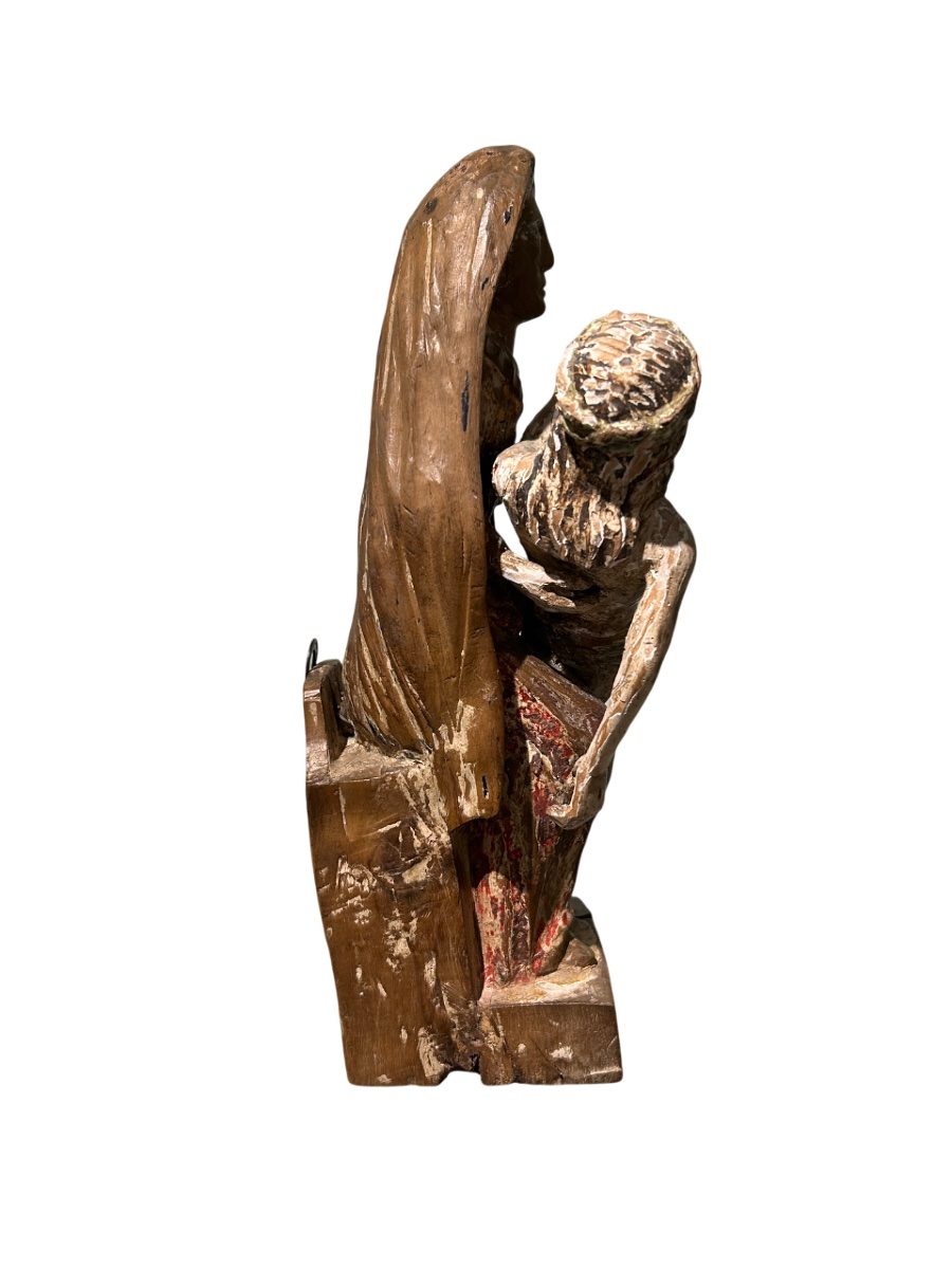 Pietà, 16th-17th Century, Carved Wood-photo-2