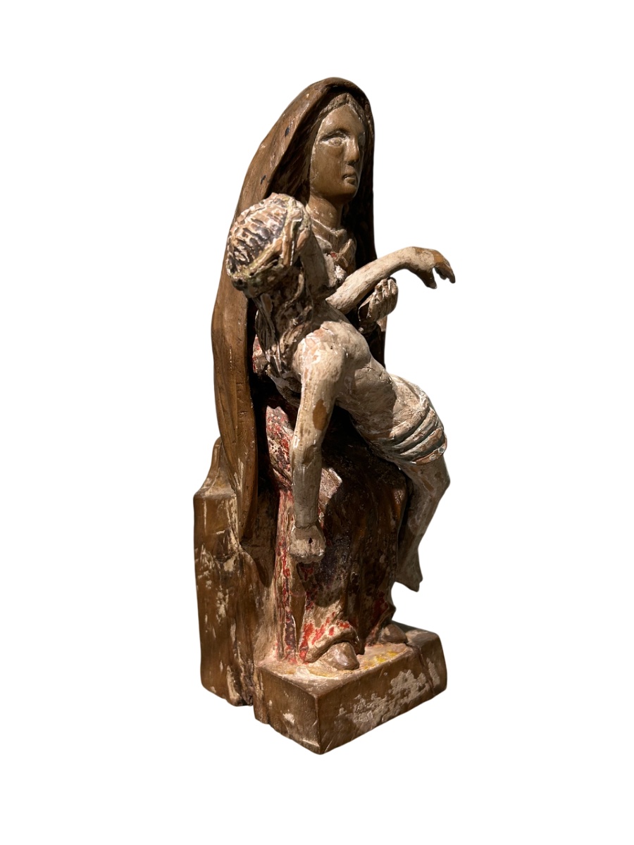 Pietà, 16th-17th Century, Carved Wood-photo-3