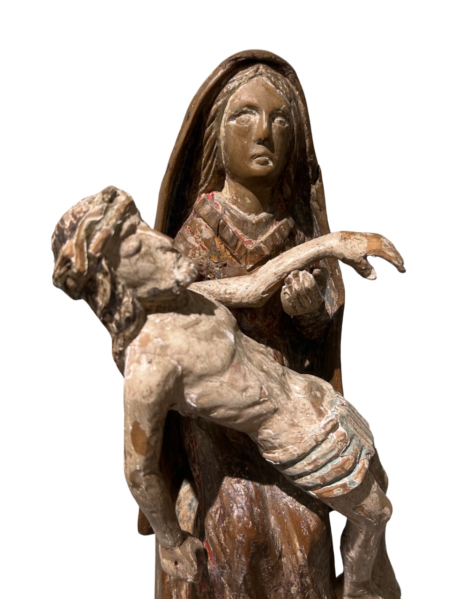 Pietà, 16th-17th Century, Carved Wood-photo-4
