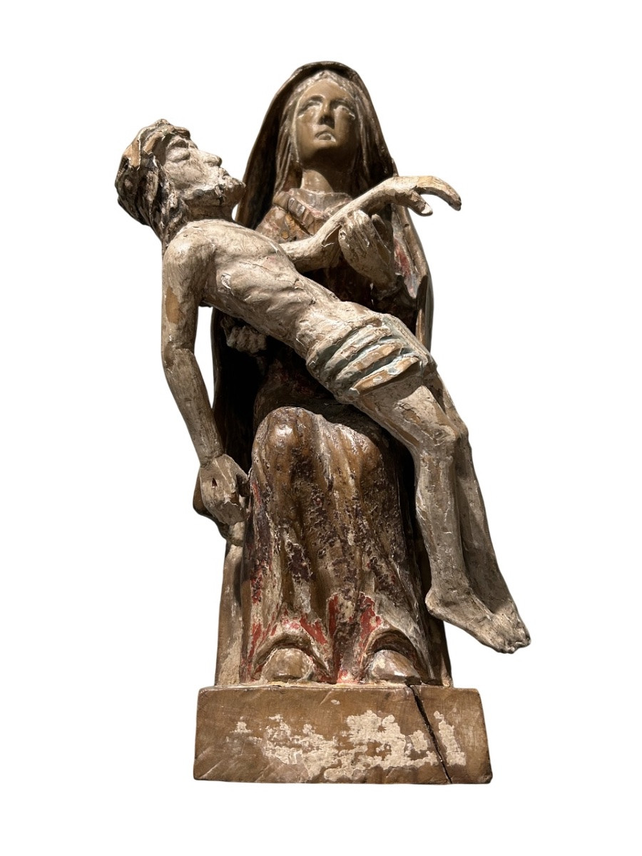 Pietà, 16th-17th Century, Carved Wood-photo-5