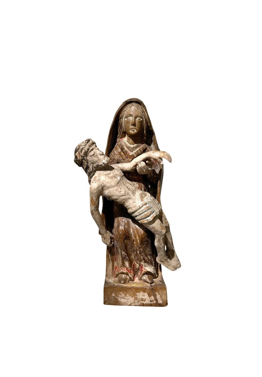 Pietà, 16th-17th Century, Carved Wood