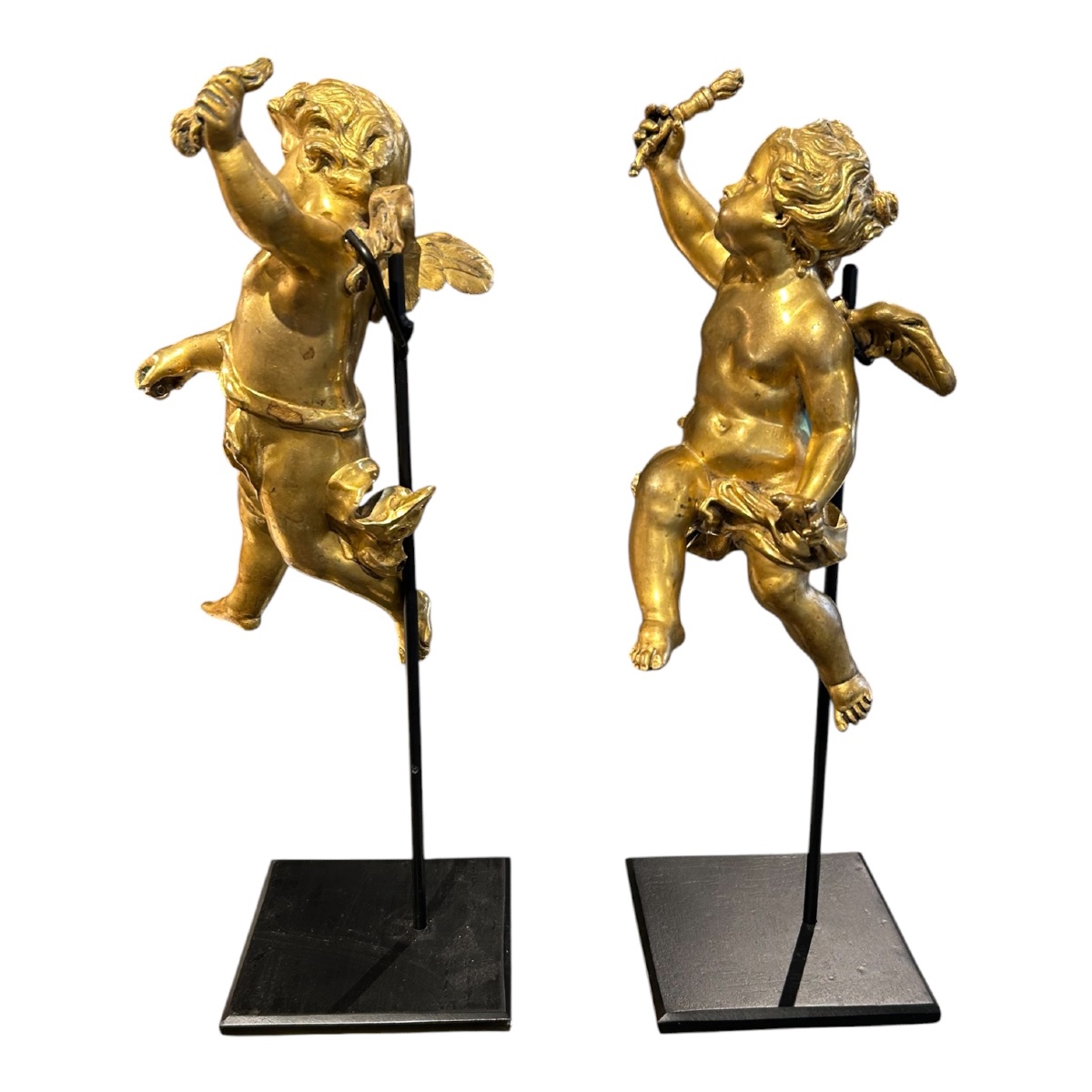 Paire d’anges en bronze massief-photo-2