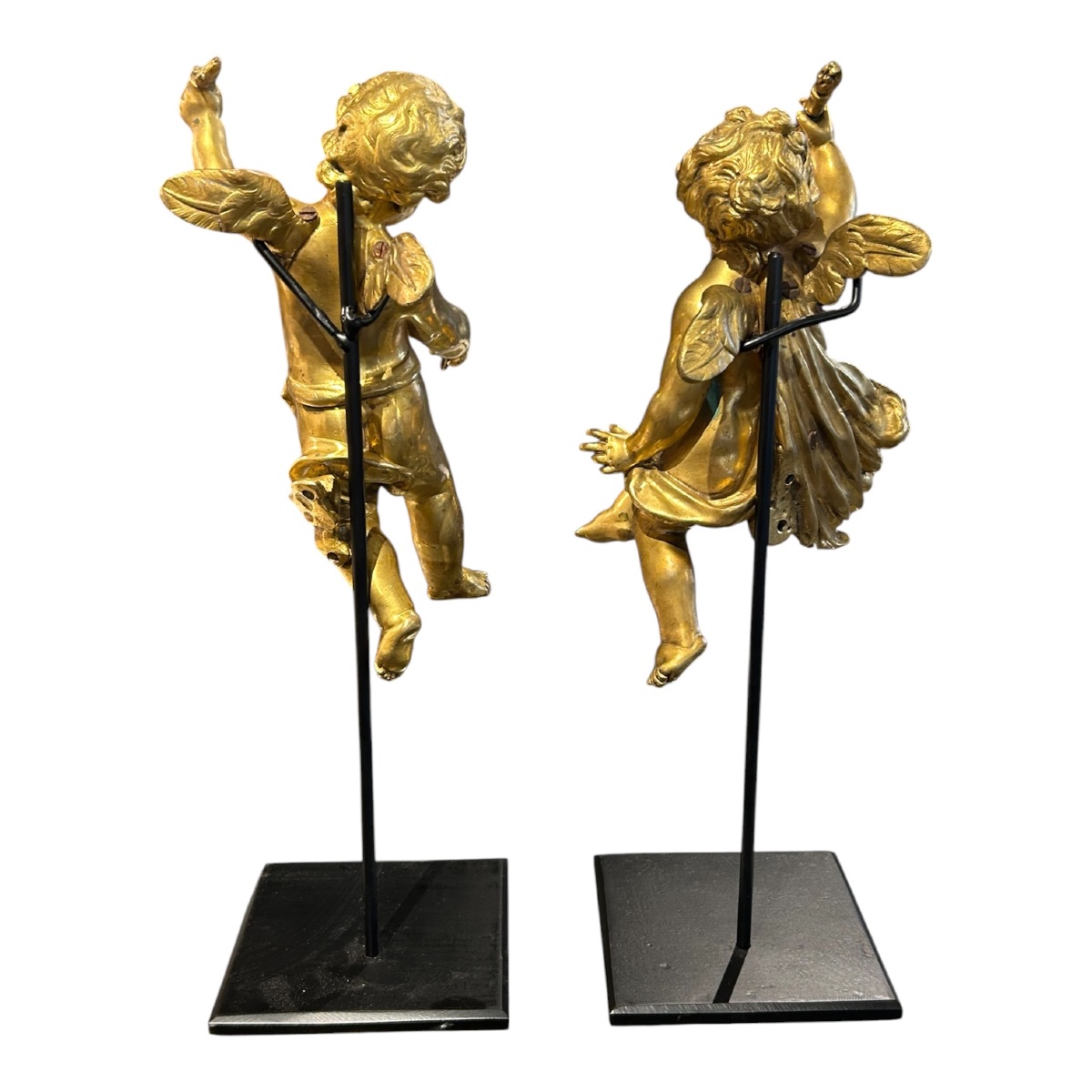 Paire d’anges en bronze massief-photo-3