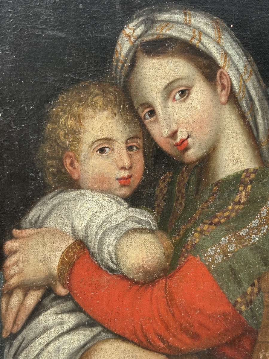 Oil On Canvas Madonna And Child -photo-4