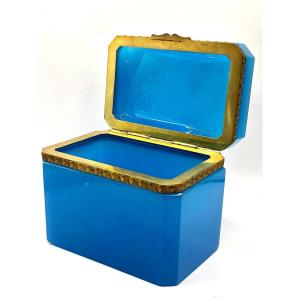 Magnificent 19th Opaline Blue Box France