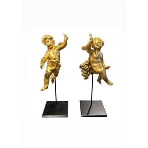 Paire d’anges en bronze massief
