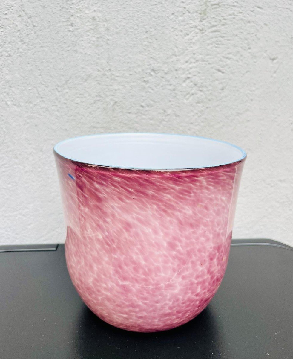 Grand vase en verre soufflé par Jean-claude Novaro
