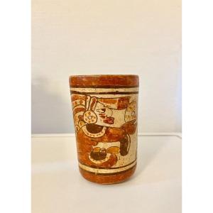 Pre-columbian Art Ancient Terracotta Vase. Mayan / Aztec