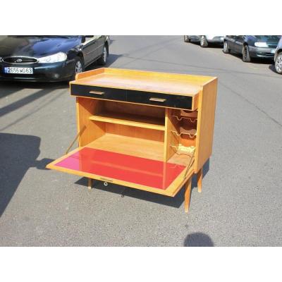 Bar Furniture In Clear Oak Of "maurice PrÉ" Around 1950-60