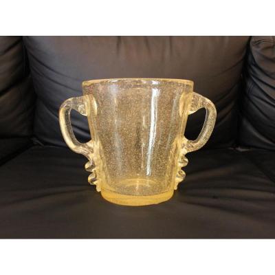 Splendid Champagne Bucket Art Deco Bubble Crystal. Sign