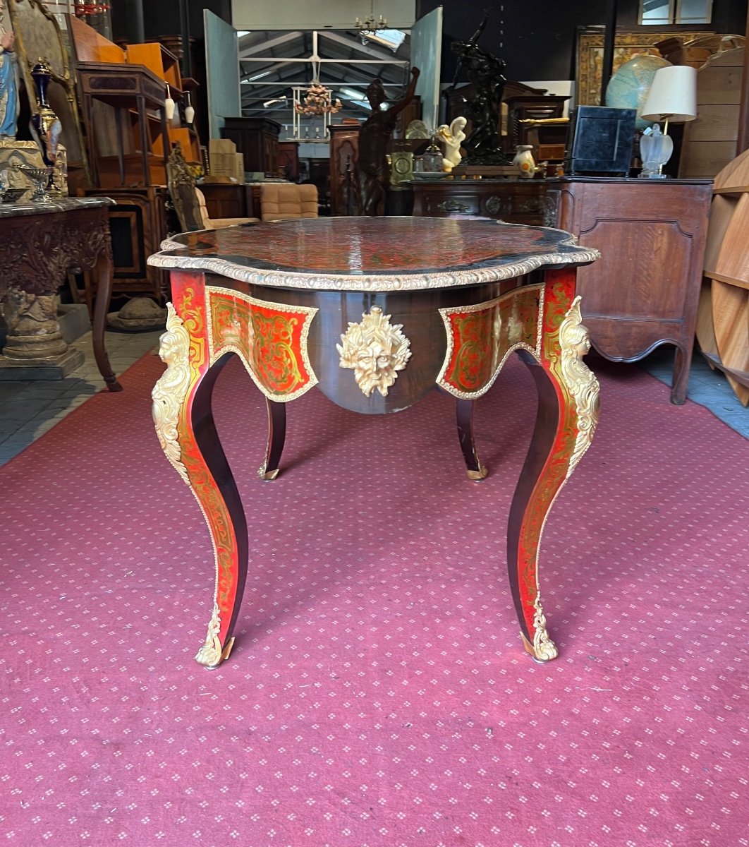 Table De Milieu Napoléon III En Marqueterie Boule-photo-2