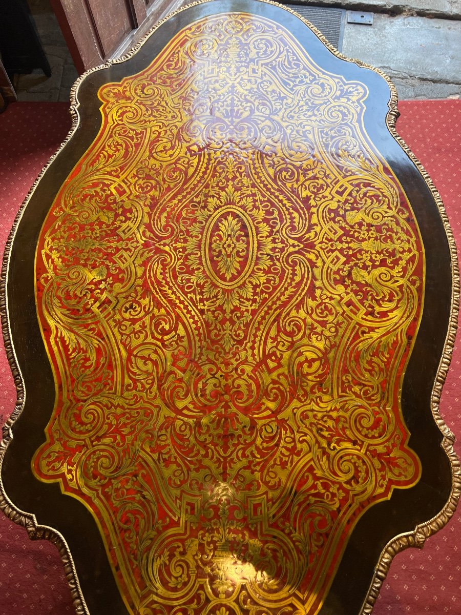 Table De Milieu Napoléon III En Marqueterie Boule-photo-5