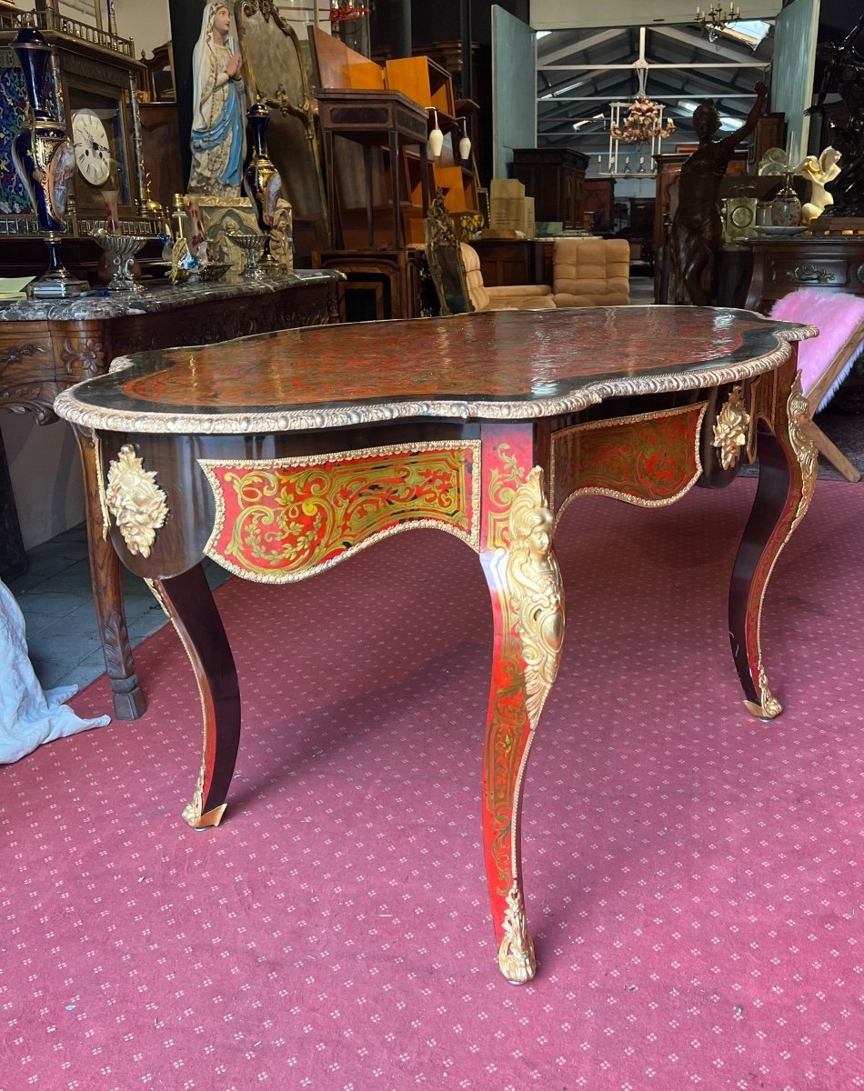 Table De Milieu Napoléon III En Marqueterie Boule