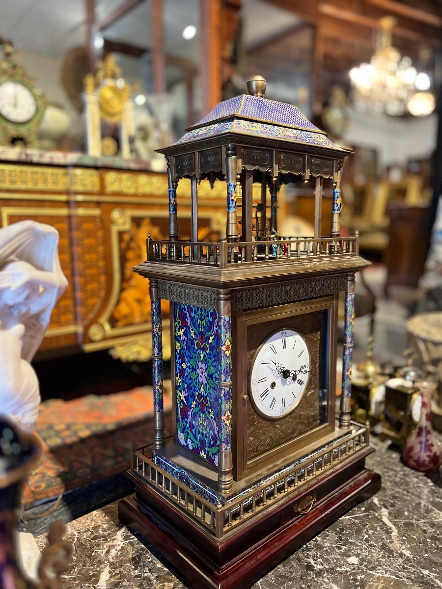 Cloisonné Automaton Clock-photo-1