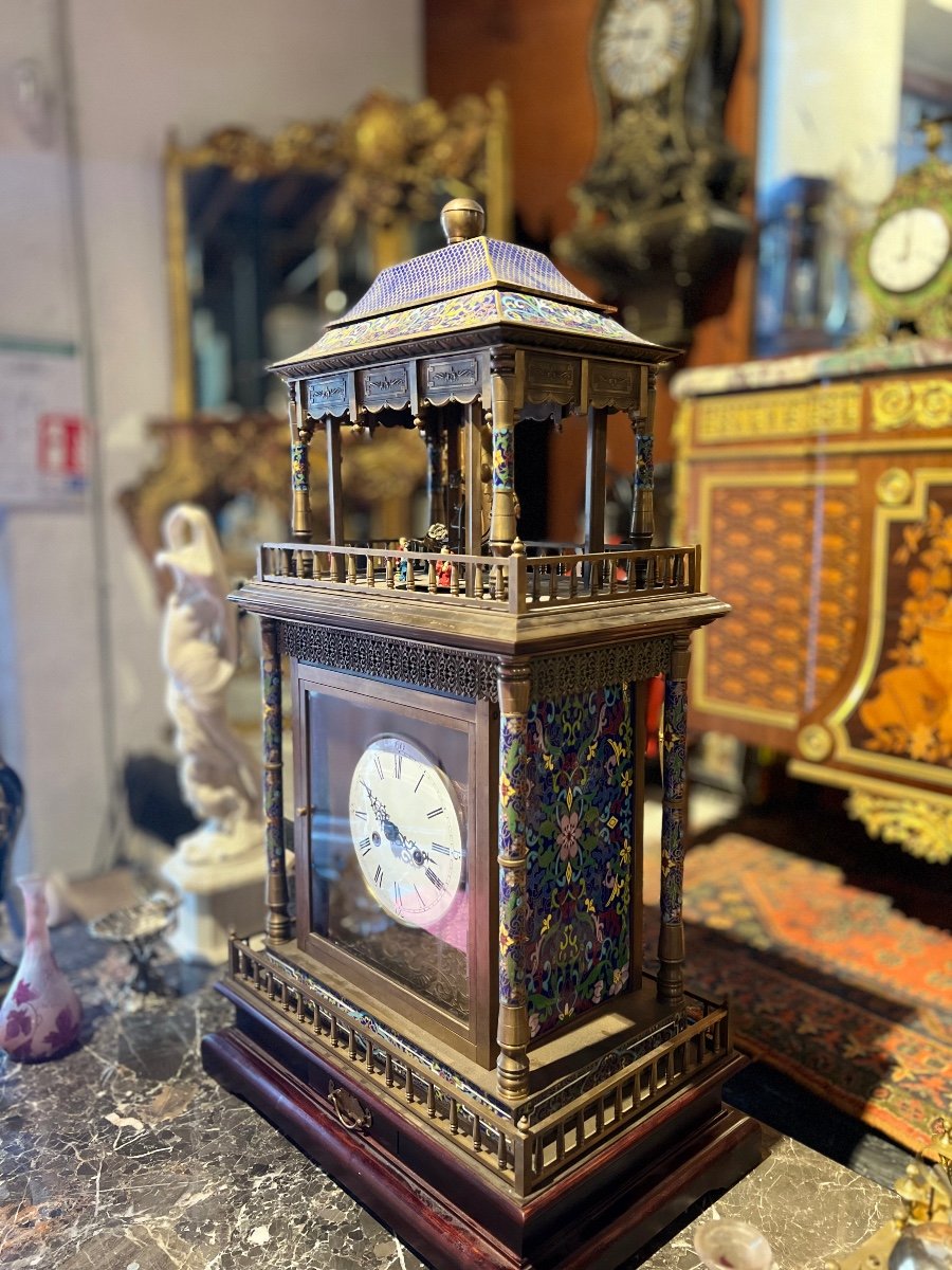 Cloisonné Automaton Clock-photo-2