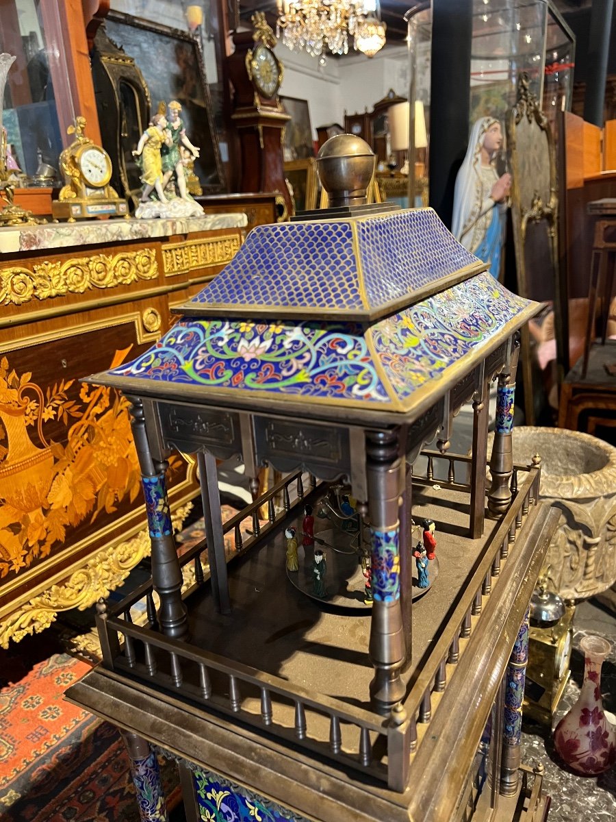 Cloisonné Automaton Clock-photo-3