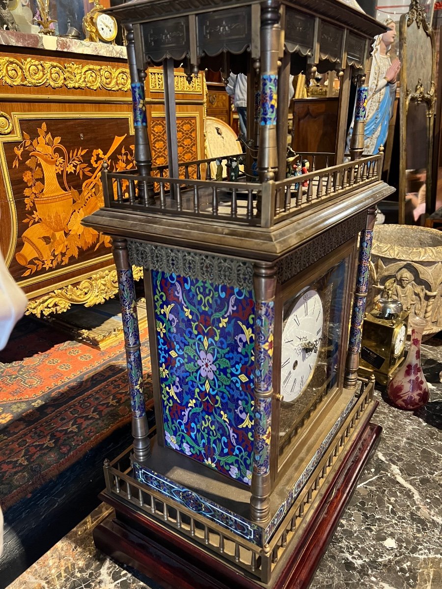 Cloisonné Automaton Clock-photo-4