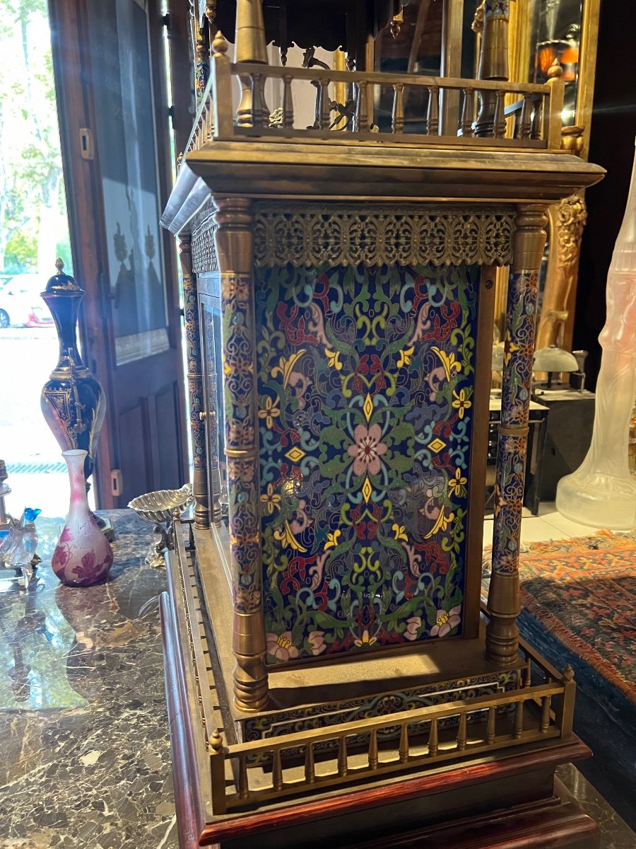 Cloisonné Automaton Clock-photo-5