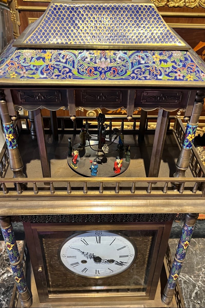 Cloisonné Automaton Clock-photo-6