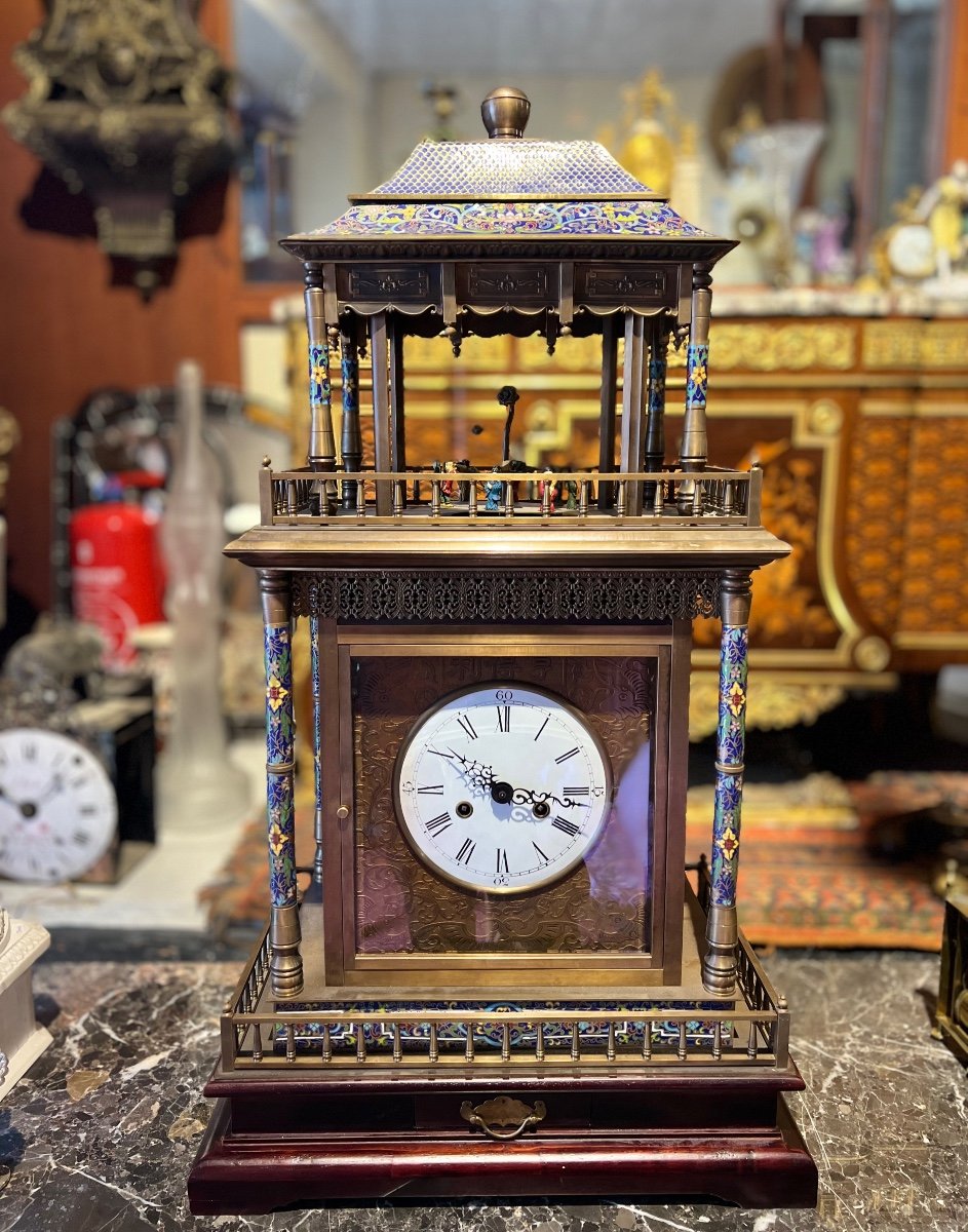 Cloisonné Automaton Clock