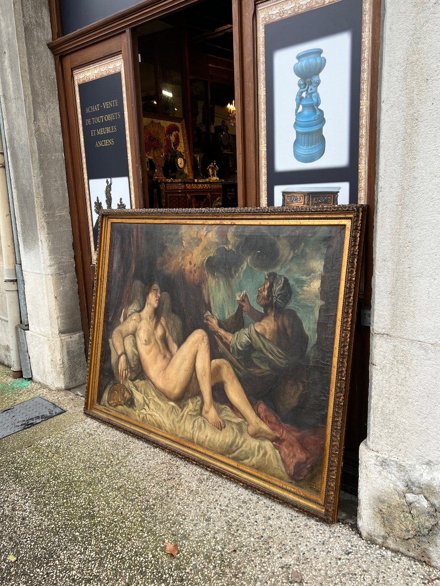 Very Large Painting On Canvas 18th-photo-2