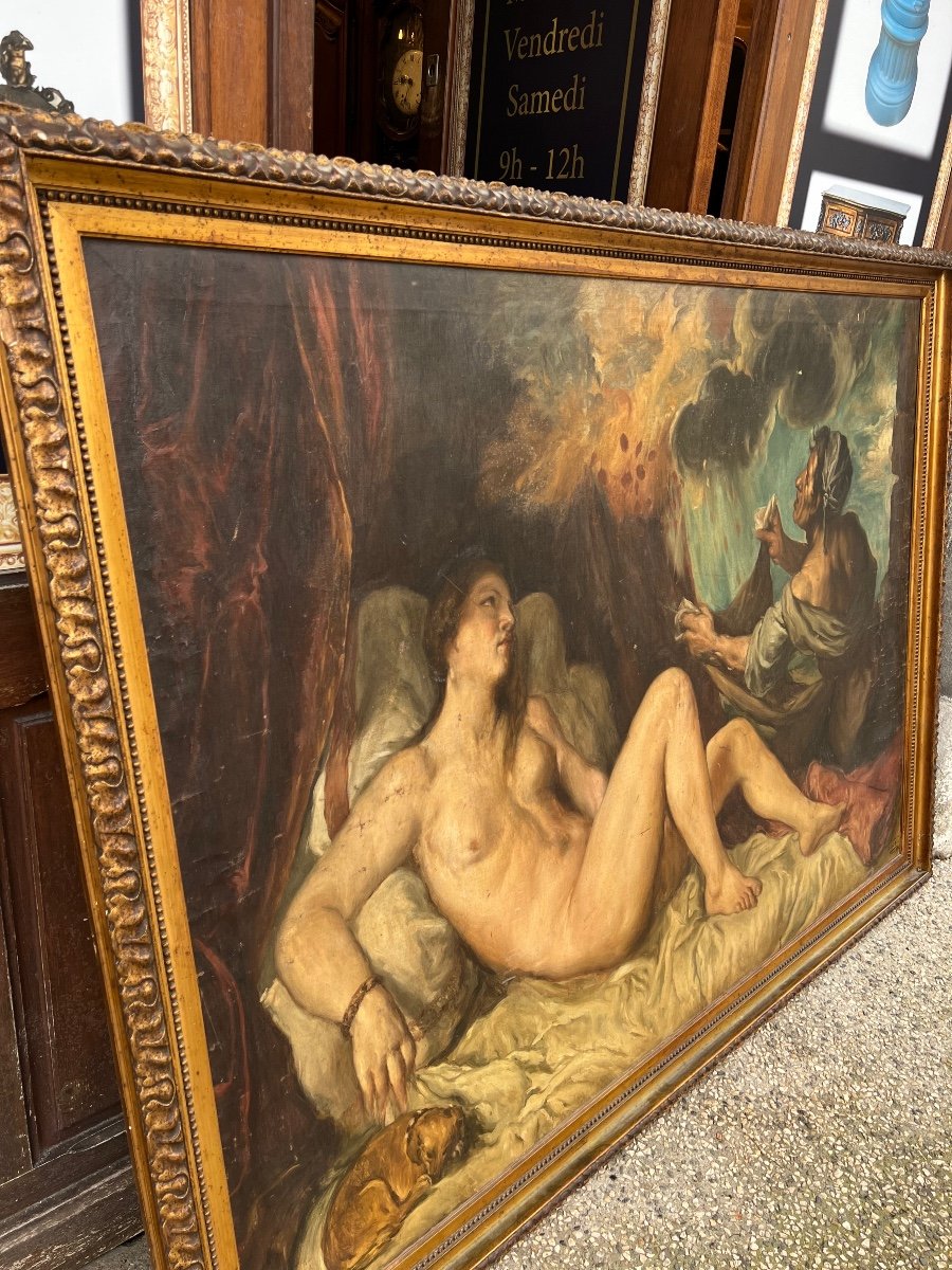 Very Large Painting On Canvas 18th-photo-4