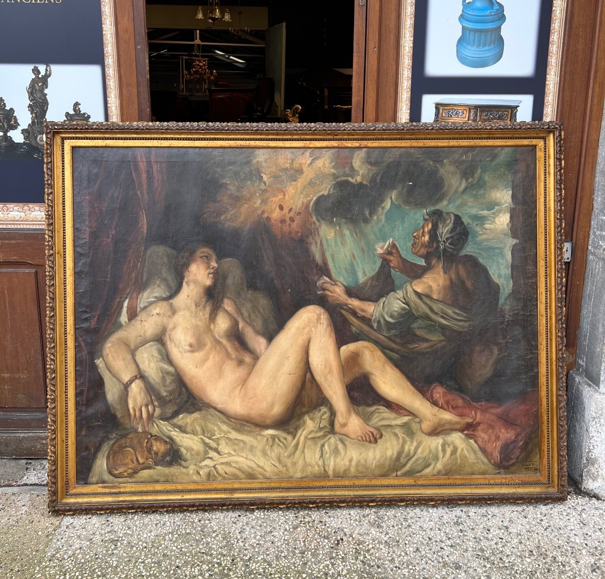 Very Large Painting On Canvas 18th