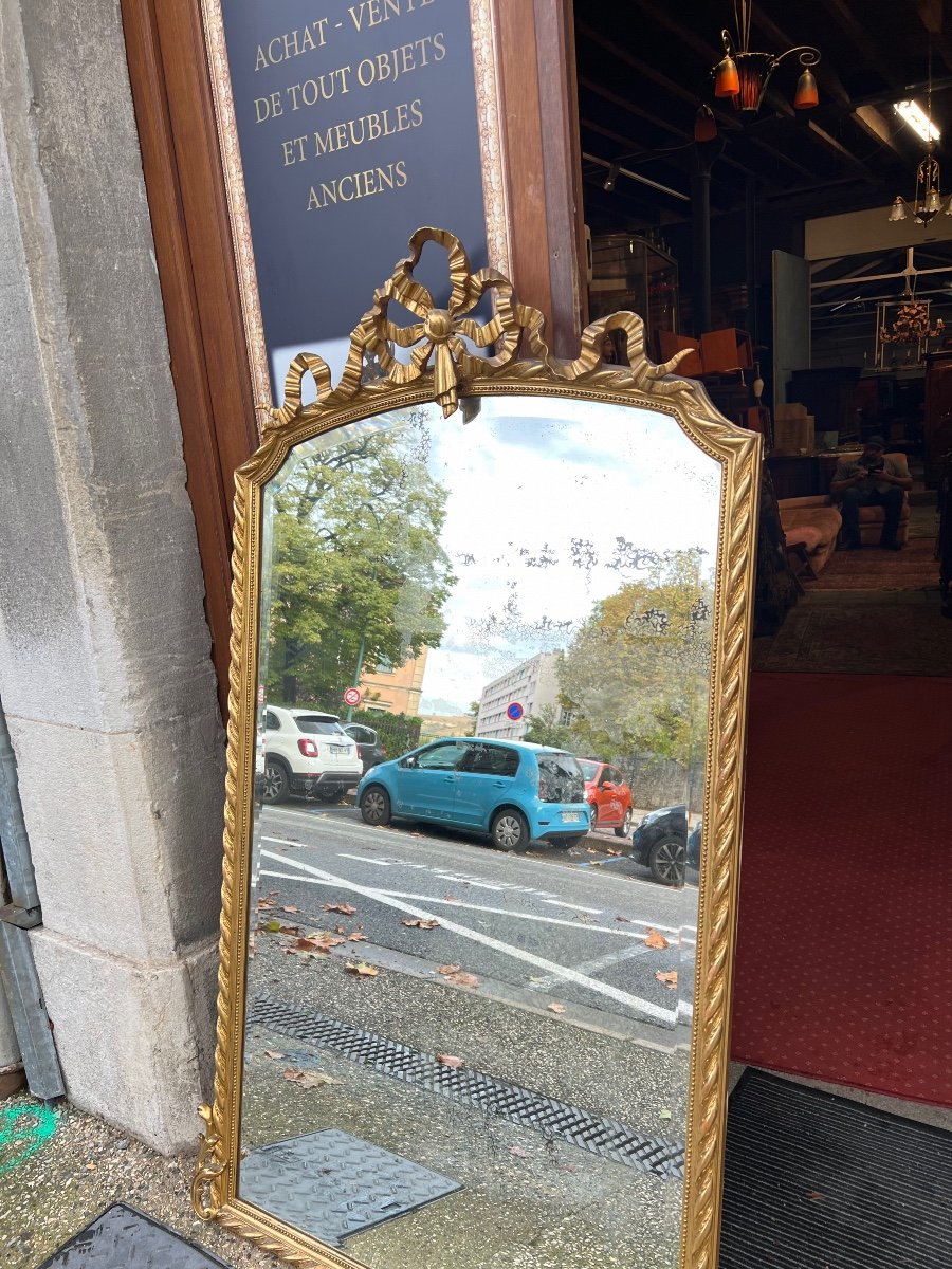 19th Century Louis XVI Style Mirror With Float Decoration-photo-3
