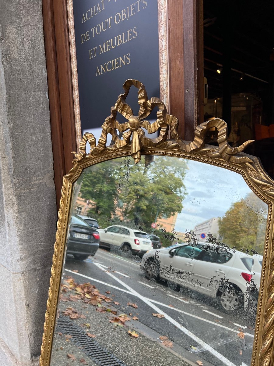 19th Century Louis XVI Style Mirror With Float Decoration-photo-4