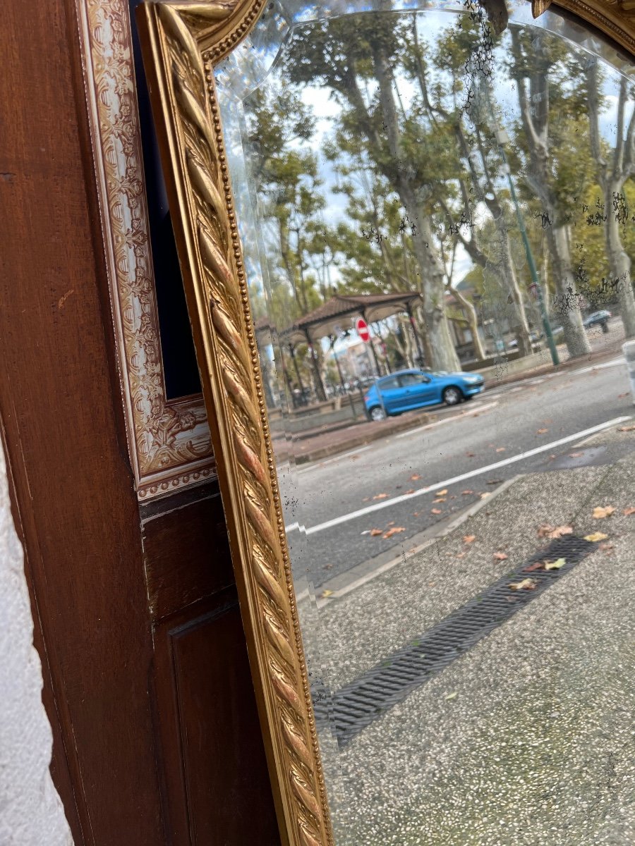 19th Century Louis XVI Style Mirror With Float Decoration-photo-1