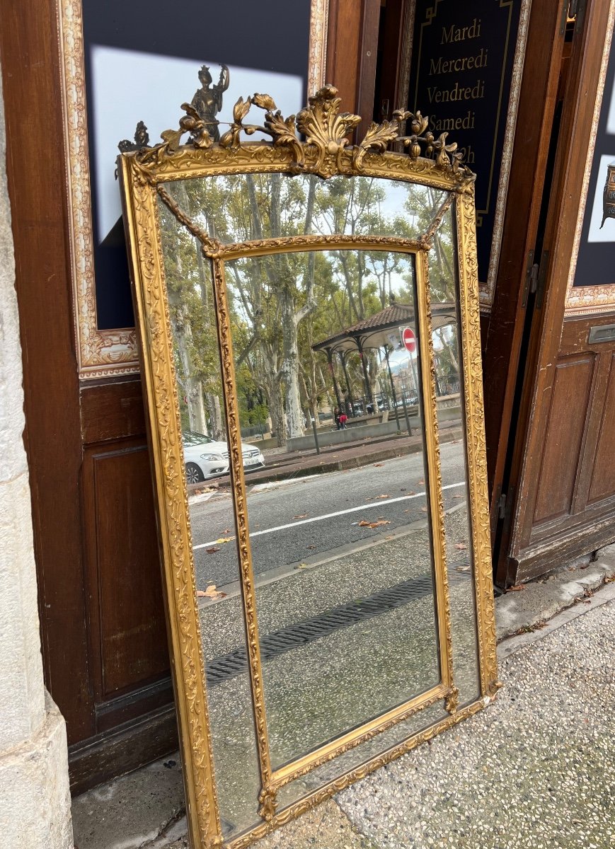 Miroir à parecloses style Régence d’époque 19e-photo-3