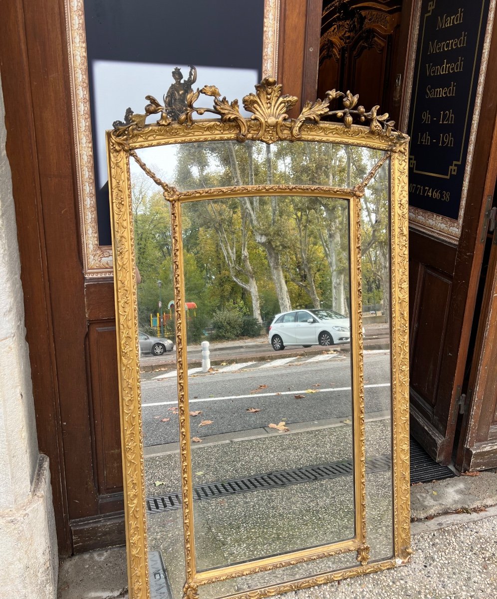 Miroir à parecloses style Régence d’époque 19e-photo-4