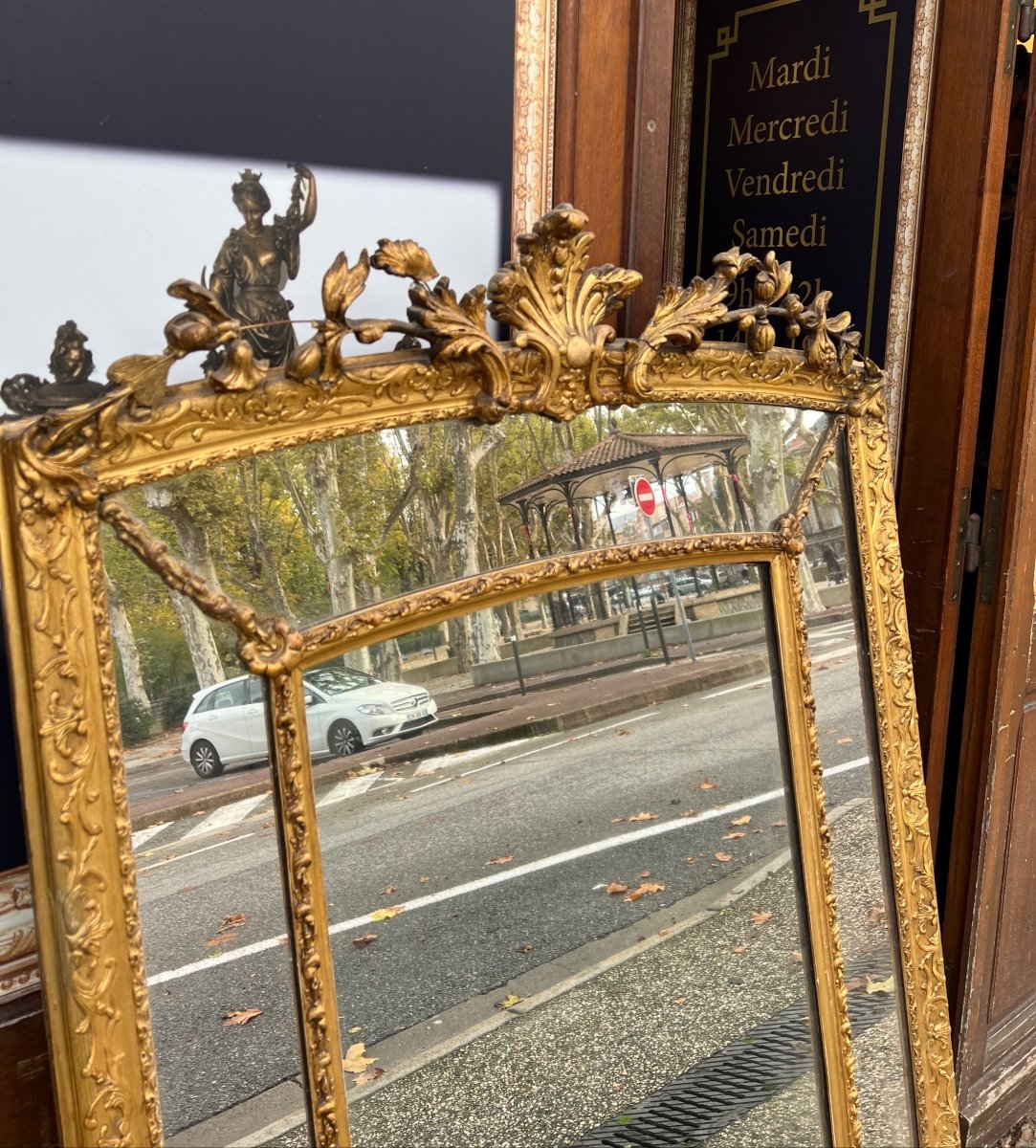 Miroir à parecloses style Régence d’époque 19e-photo-1