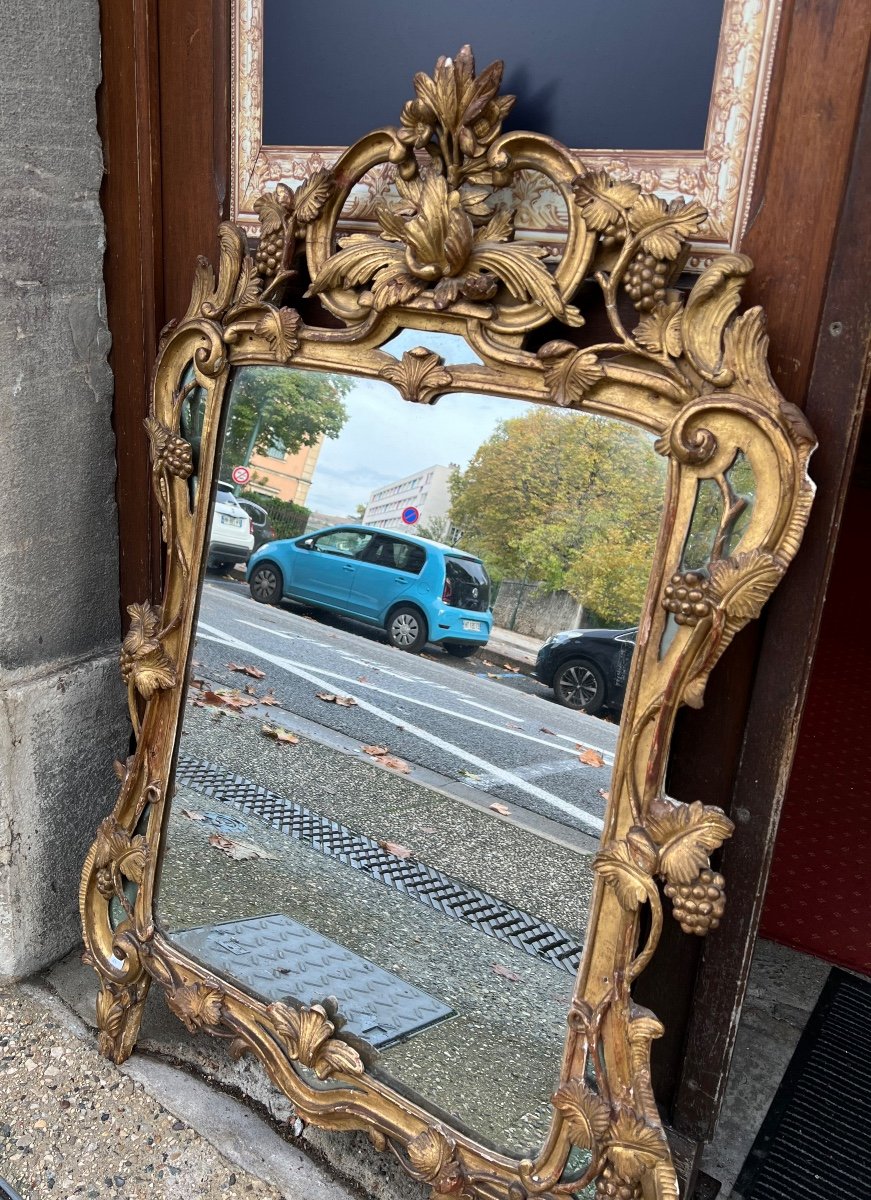 18th Century Pareclose Mirror Decorated With Grapes And Vine Leaves-photo-1