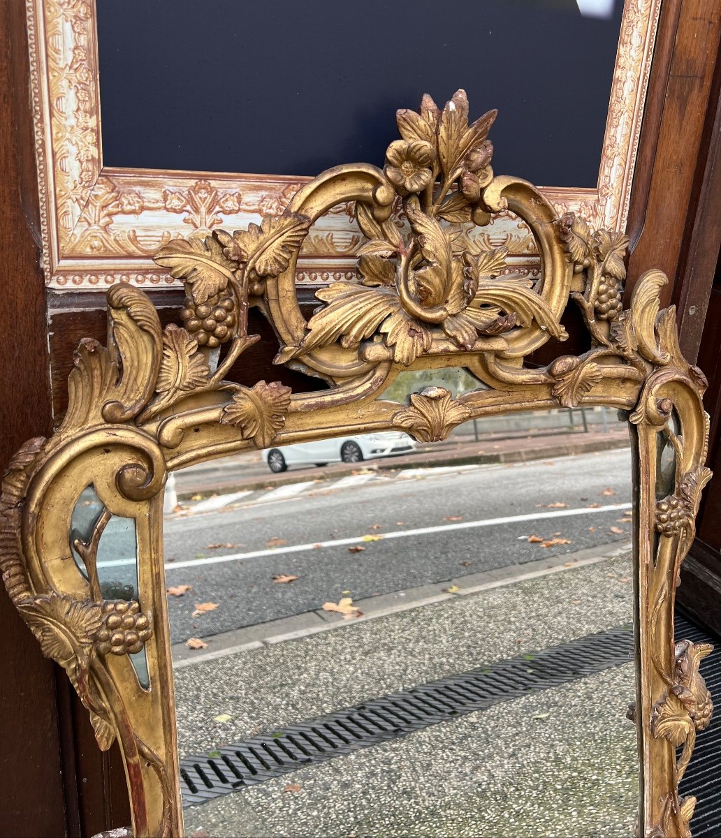 18th Century Pareclose Mirror Decorated With Grapes And Vine Leaves-photo-3