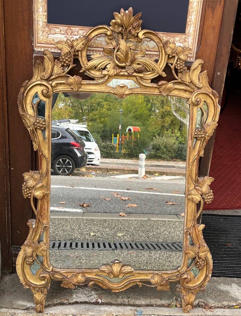 18th Century Pareclose Mirror Decorated With Grapes And Vine Leaves