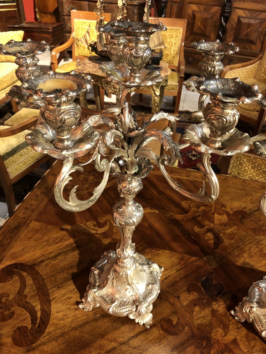Paire De Chandelier En Argent-photo-4