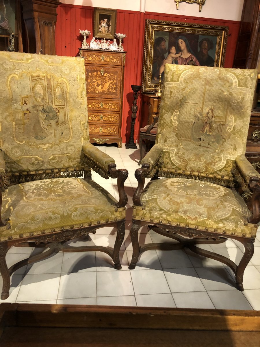 Paire De Fauteuil Louis XIV