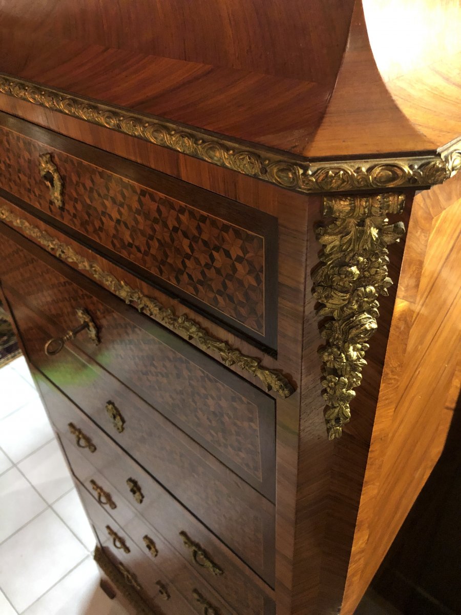 Small Secretary In Marquetry