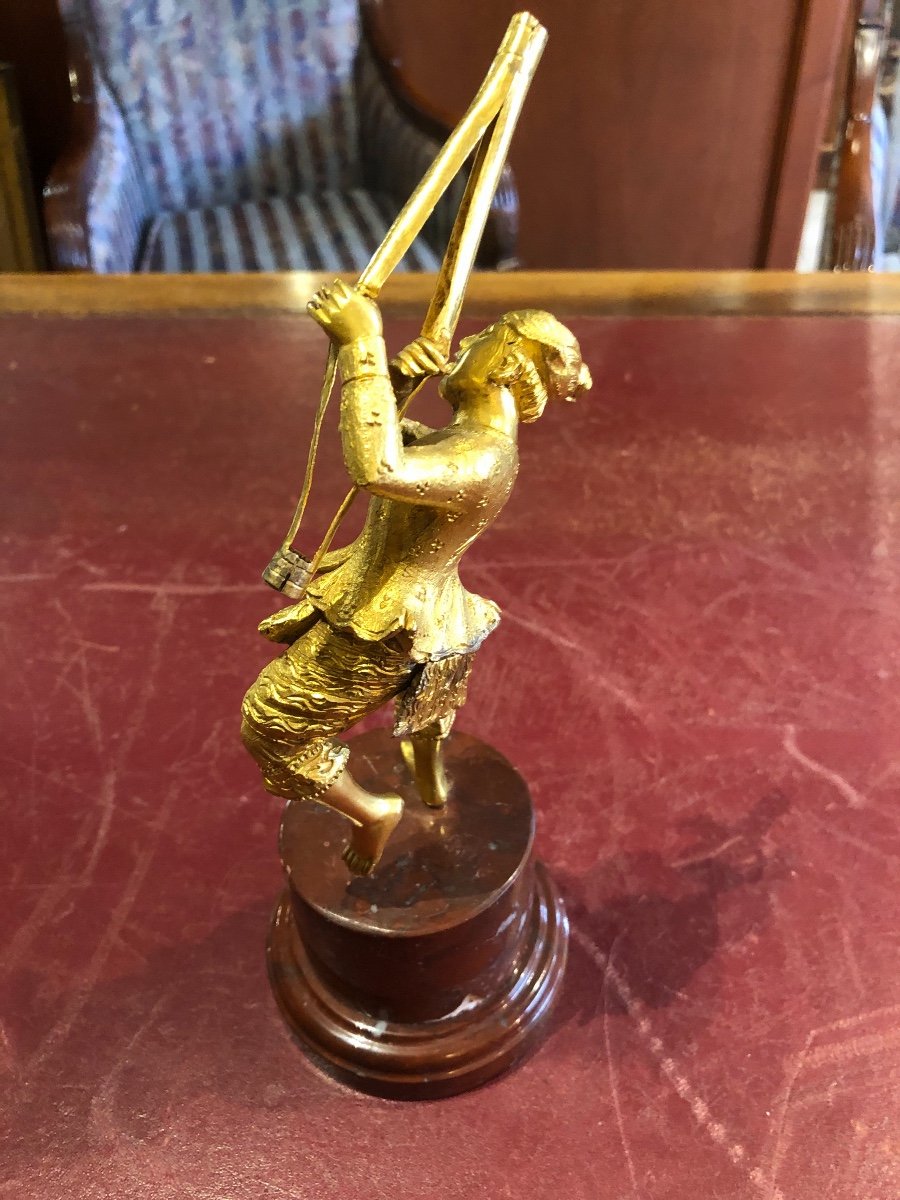 Bronze Doré Avec Socle En Marbre-photo-2