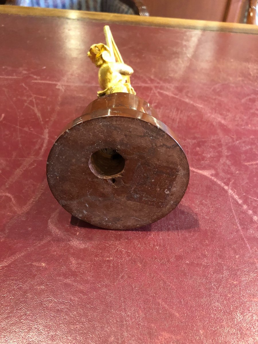 Bronze Doré Avec Socle En Marbre-photo-3