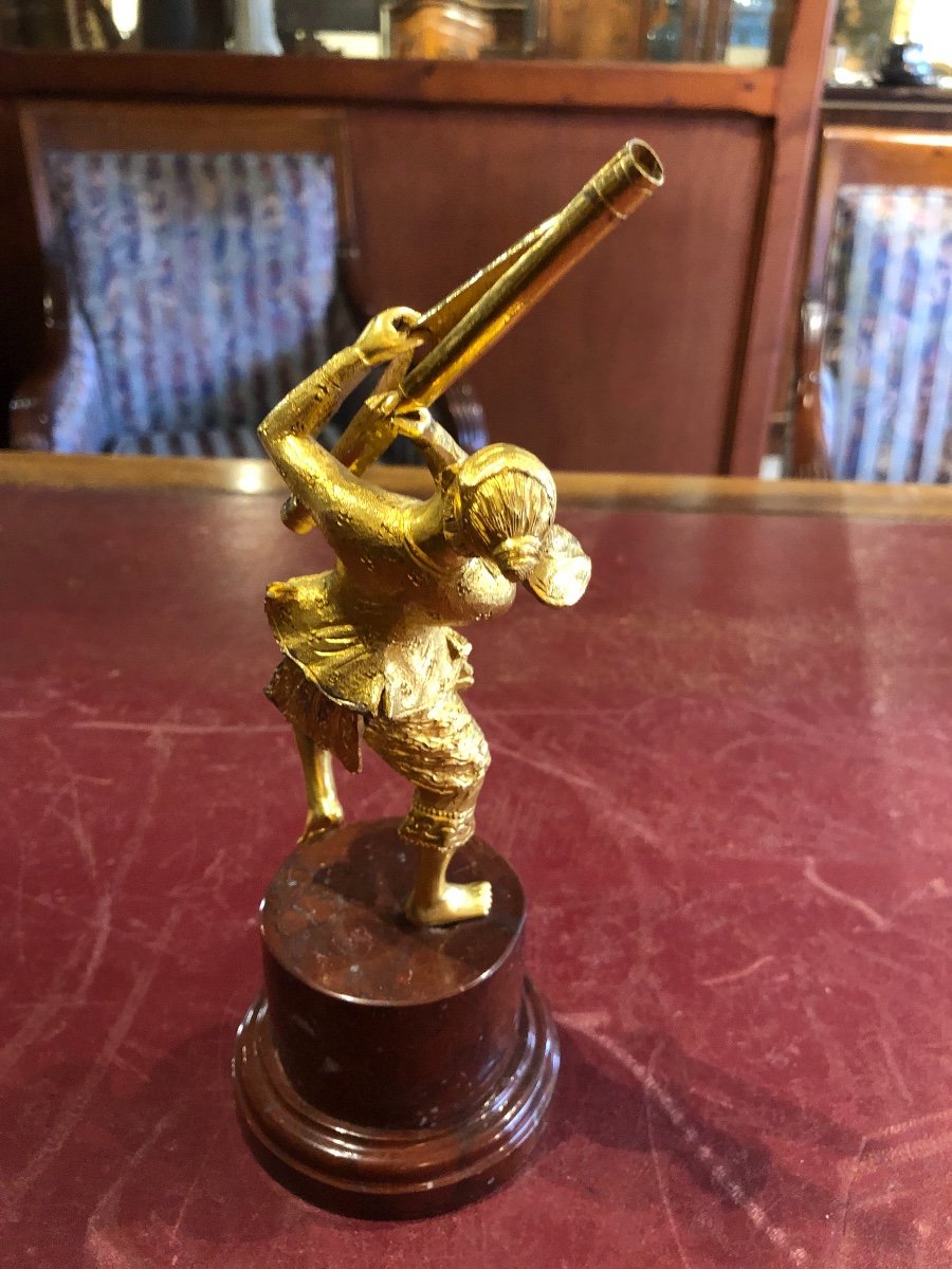 Bronze Doré Avec Socle En Marbre-photo-4