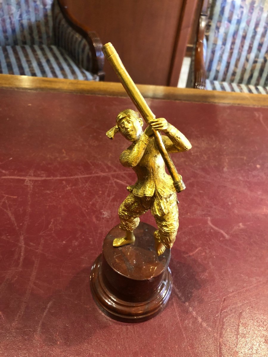 Bronze Doré Avec Socle En Marbre