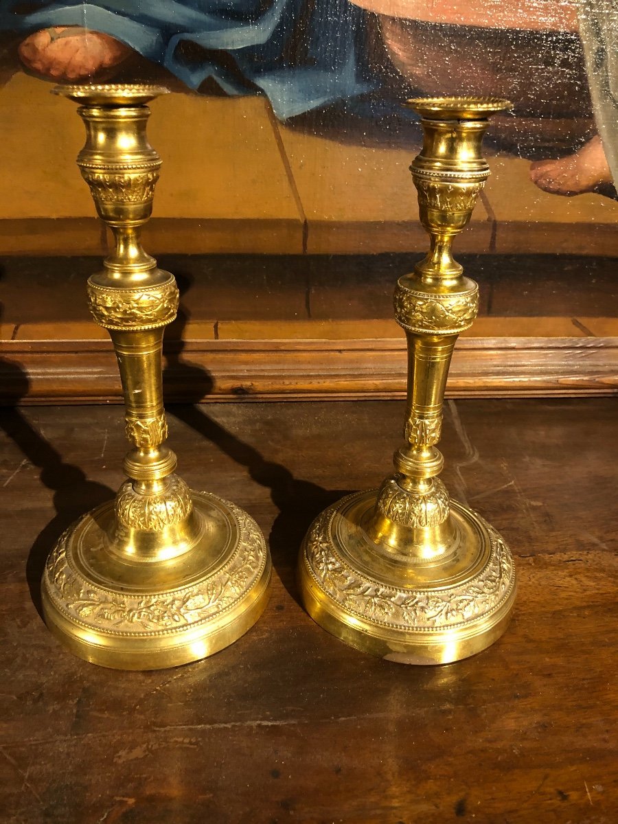 Paire De Bougeoir En Bronze