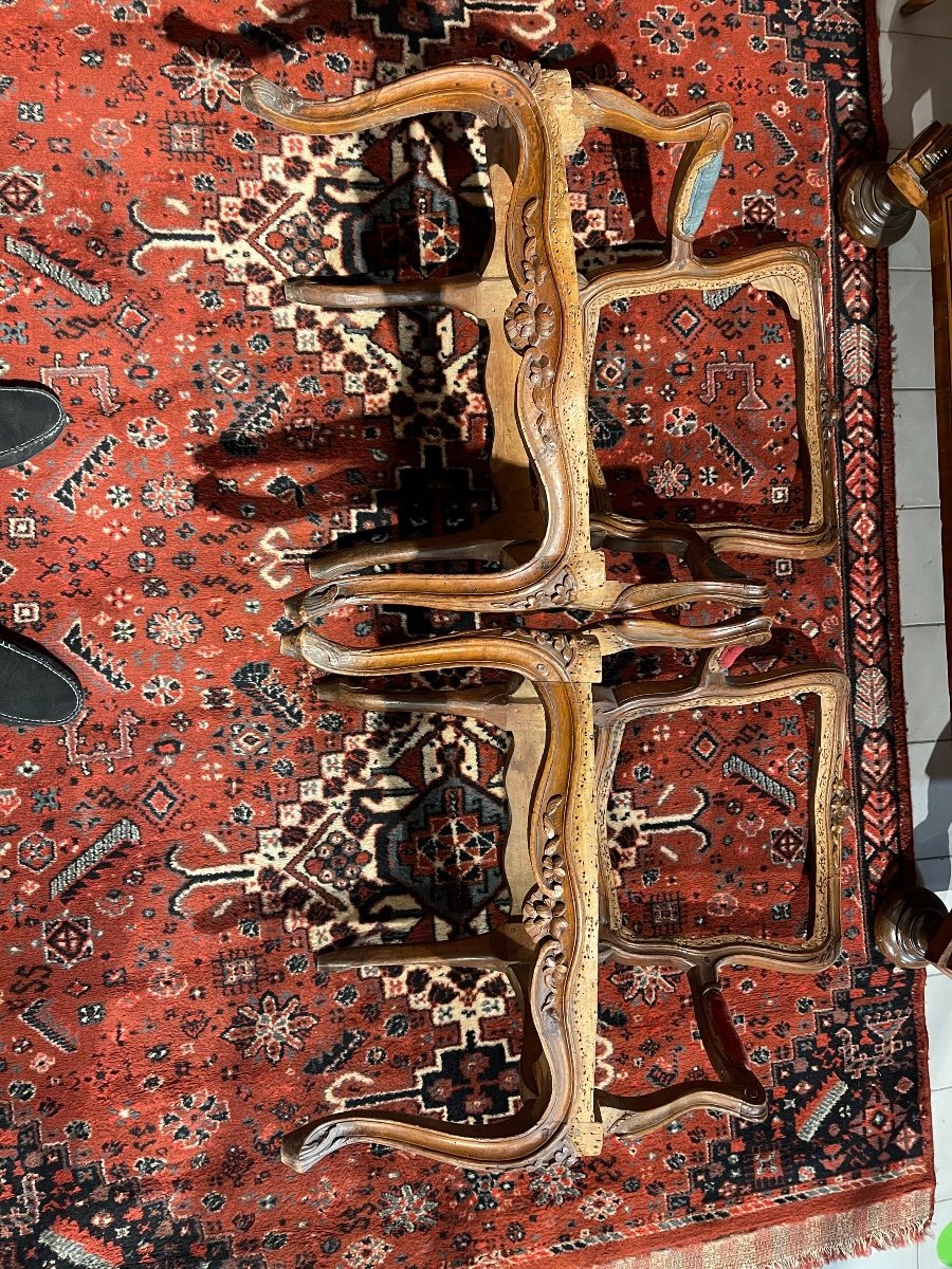 Pair Of Louis XV Armchair Stamped-photo-3