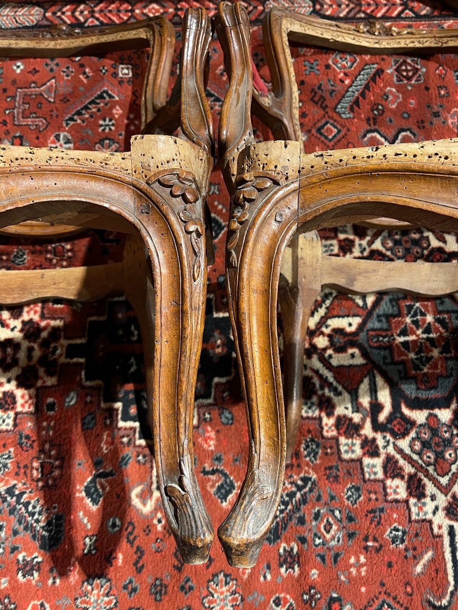 Pair Of Louis XV Armchair Stamped-photo-4