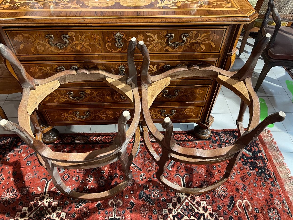 Pair Of Louis XV Armchair Stamped-photo-4