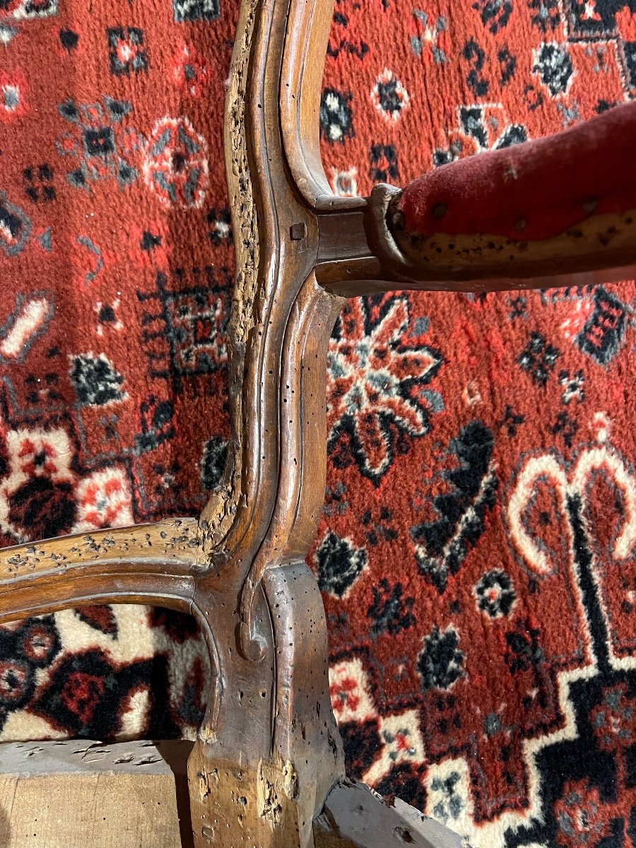 Pair Of Louis XV Armchair Stamped-photo-6